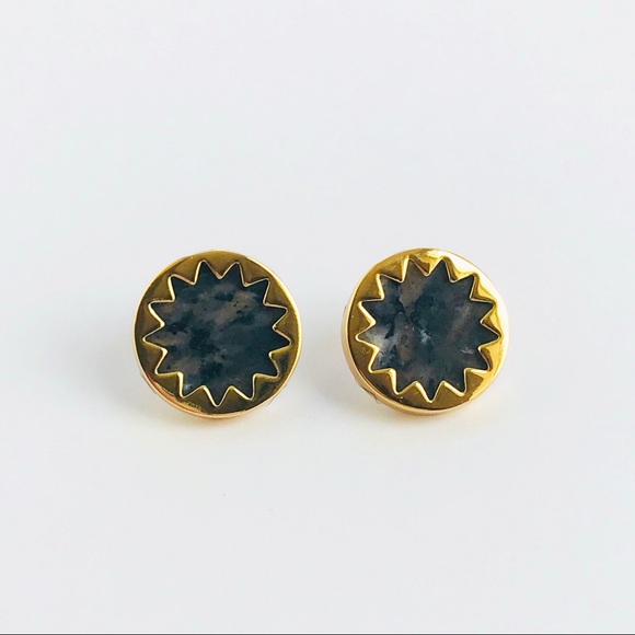 House of Harlow 1960 Gold/Labradorite Earrings. - Picture 2 of 2